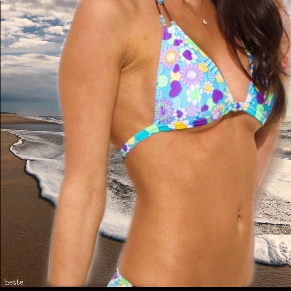 NEW Bikini Swimsuit Set Floral Elastic Band Small - Picture 4 of 7